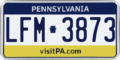 PA license plate LFM3873