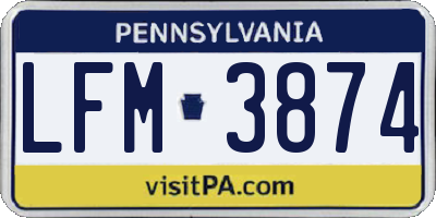 PA license plate LFM3874