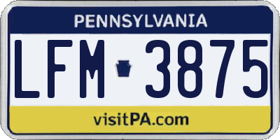 PA license plate LFM3875
