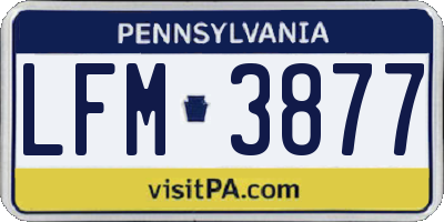 PA license plate LFM3877