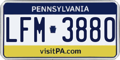 PA license plate LFM3880