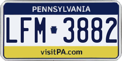 PA license plate LFM3882