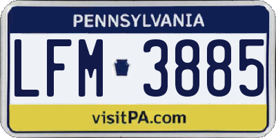 PA license plate LFM3885