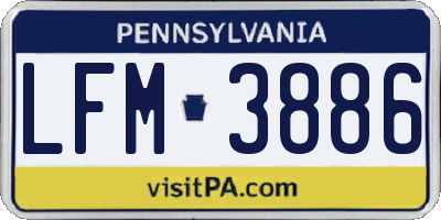 PA license plate LFM3886