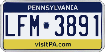 PA license plate LFM3891