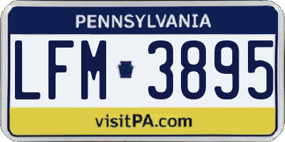 PA license plate LFM3895