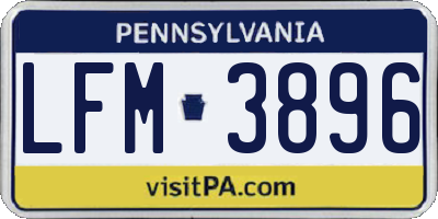 PA license plate LFM3896