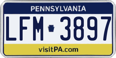 PA license plate LFM3897