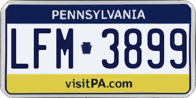 PA license plate LFM3899