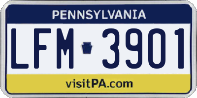 PA license plate LFM3901