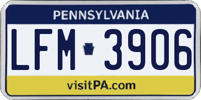 PA license plate LFM3906