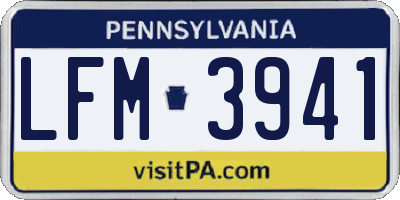 PA license plate LFM3941