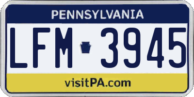 PA license plate LFM3945