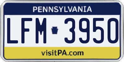 PA license plate LFM3950