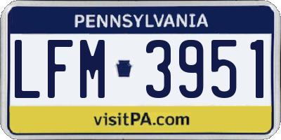 PA license plate LFM3951