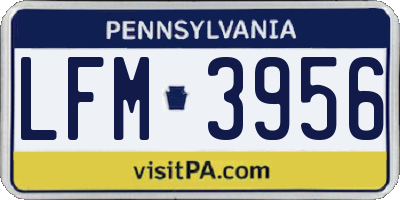 PA license plate LFM3956