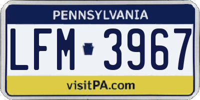 PA license plate LFM3967