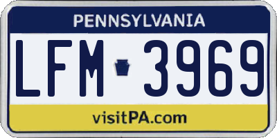 PA license plate LFM3969