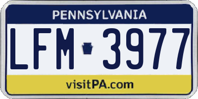 PA license plate LFM3977