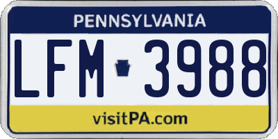 PA license plate LFM3988