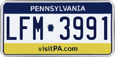 PA license plate LFM3991