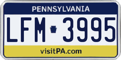 PA license plate LFM3995