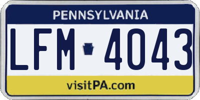 PA license plate LFM4043