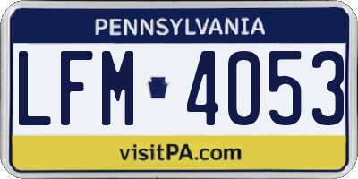 PA license plate LFM4053