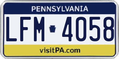 PA license plate LFM4058