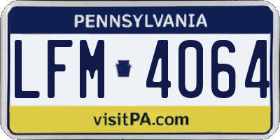 PA license plate LFM4064