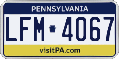 PA license plate LFM4067