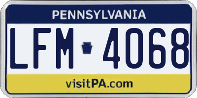 PA license plate LFM4068