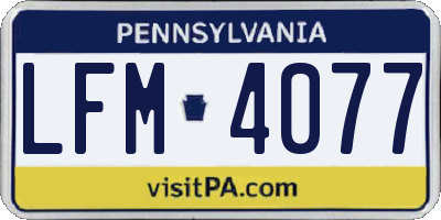 PA license plate LFM4077