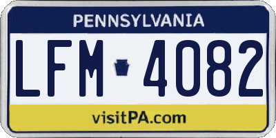 PA license plate LFM4082