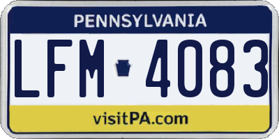 PA license plate LFM4083