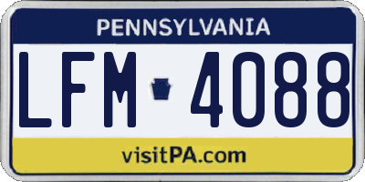 PA license plate LFM4088