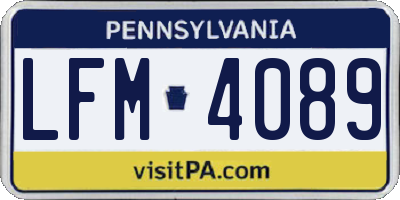 PA license plate LFM4089