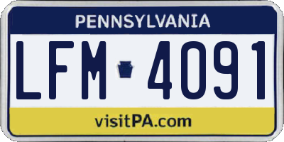PA license plate LFM4091