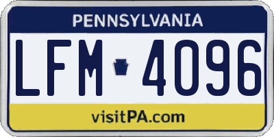 PA license plate LFM4096