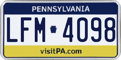 PA license plate LFM4098