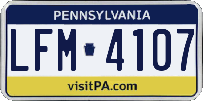 PA license plate LFM4107