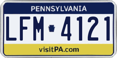 PA license plate LFM4121