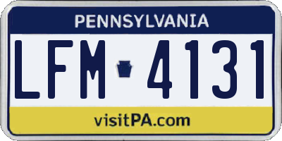 PA license plate LFM4131