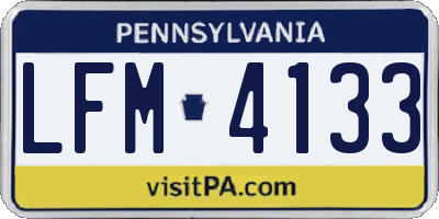 PA license plate LFM4133