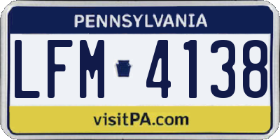 PA license plate LFM4138