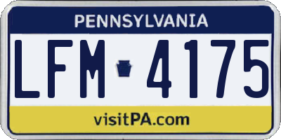 PA license plate LFM4175