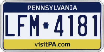 PA license plate LFM4181