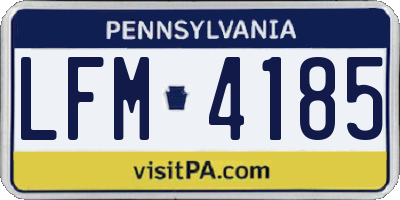 PA license plate LFM4185