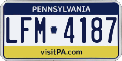 PA license plate LFM4187
