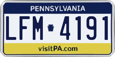 PA license plate LFM4191
